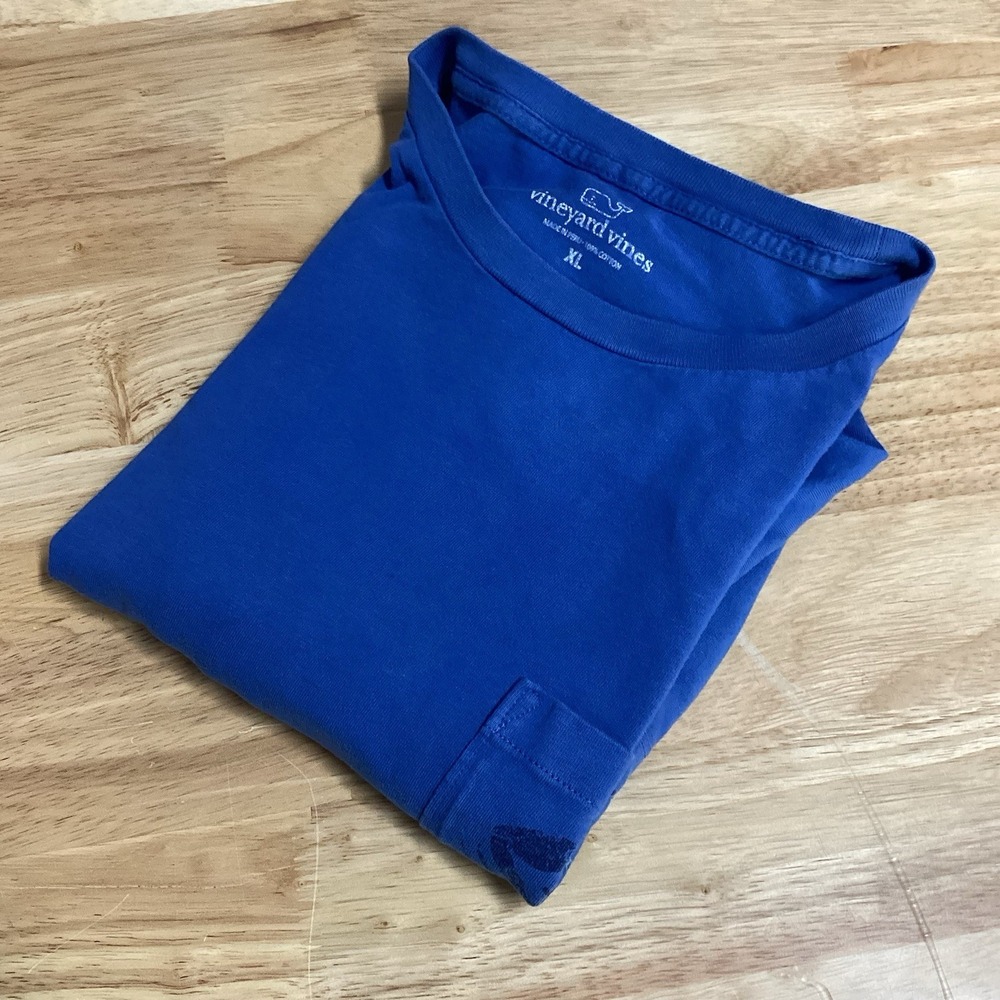 Mens Vineyard Vines Short Sleeve Crab‎ Pocket Tee- Blue- XL